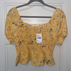 LUSH Yellow Floral Top